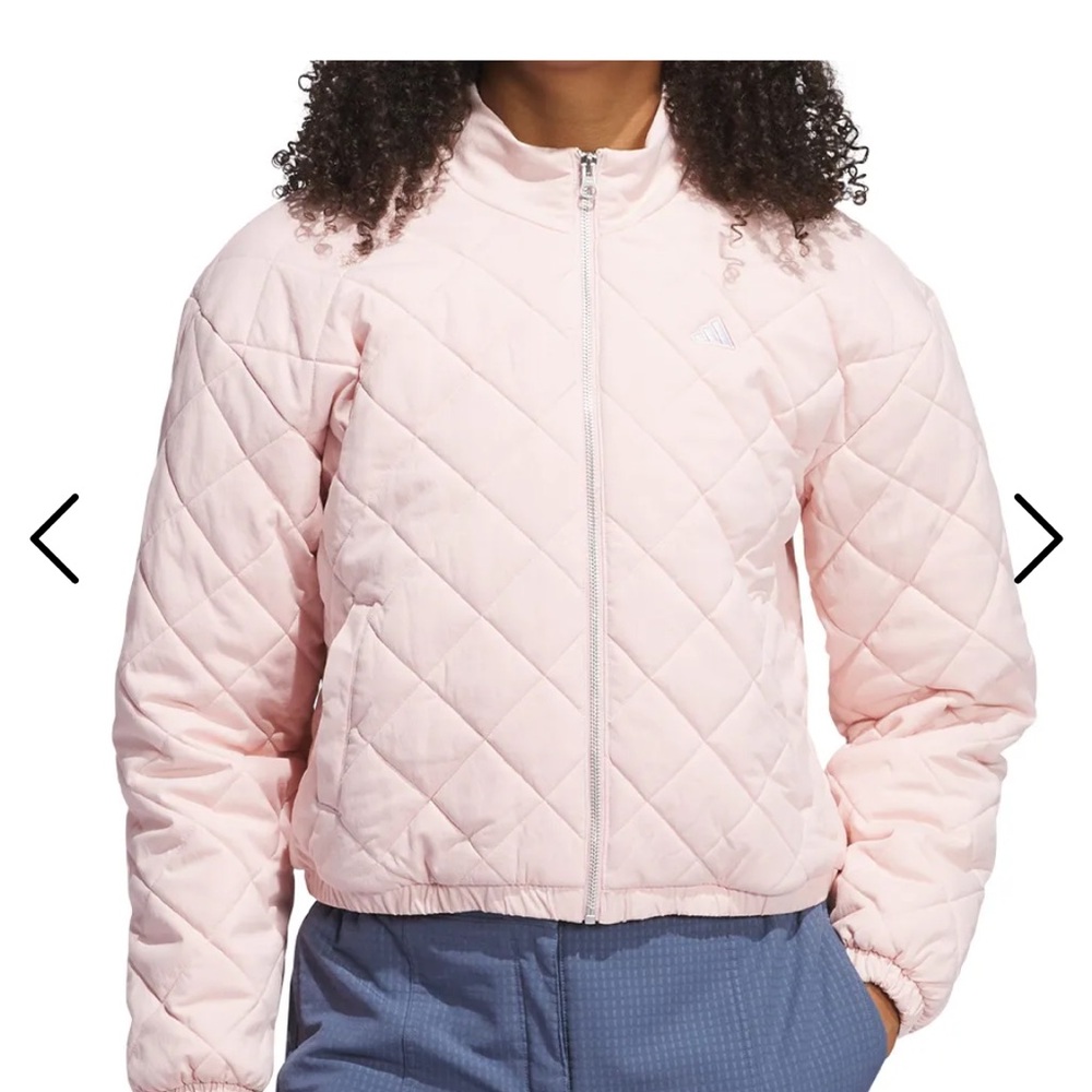 adidas Women's Go-To Quilted Pink Jacket Large $150